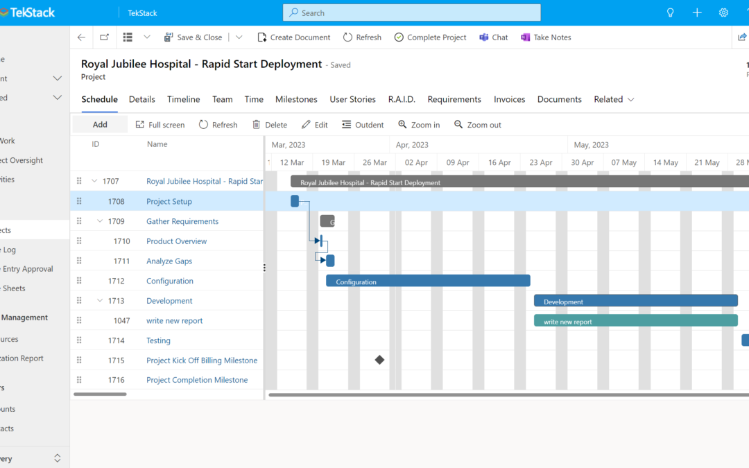 Project Plan to manage tasks